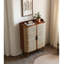 Meuble de rangement à double porte pratique en bois de frêne blanc rétro pour le salon et la chambre à coucher