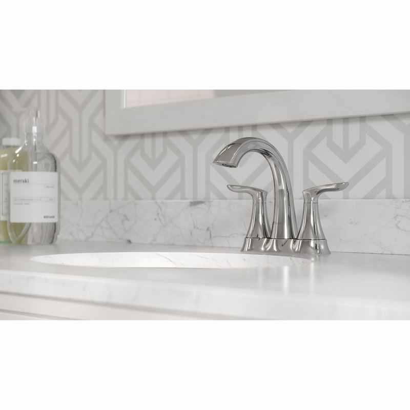 Weller Centerset Bathroom Faucet with Drain Assembly, Polished Chrome