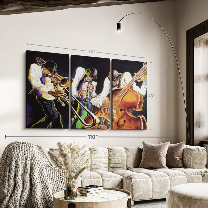 «Jamming I Wall Art» sur toile, H 48 po x l 74 po x P 1,25 po