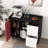Modern Coffee Bar Cabinet With Black Base And Red Doors For Dining Area Sideboard Buffet Body Kitchen, Room-1206632239
