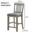 Chaise de salle à manger à hauteur de comptoir de style transitionnel 2 pièces avec siège rembourré et dossier en lattes de métal brossé gris et gris clair