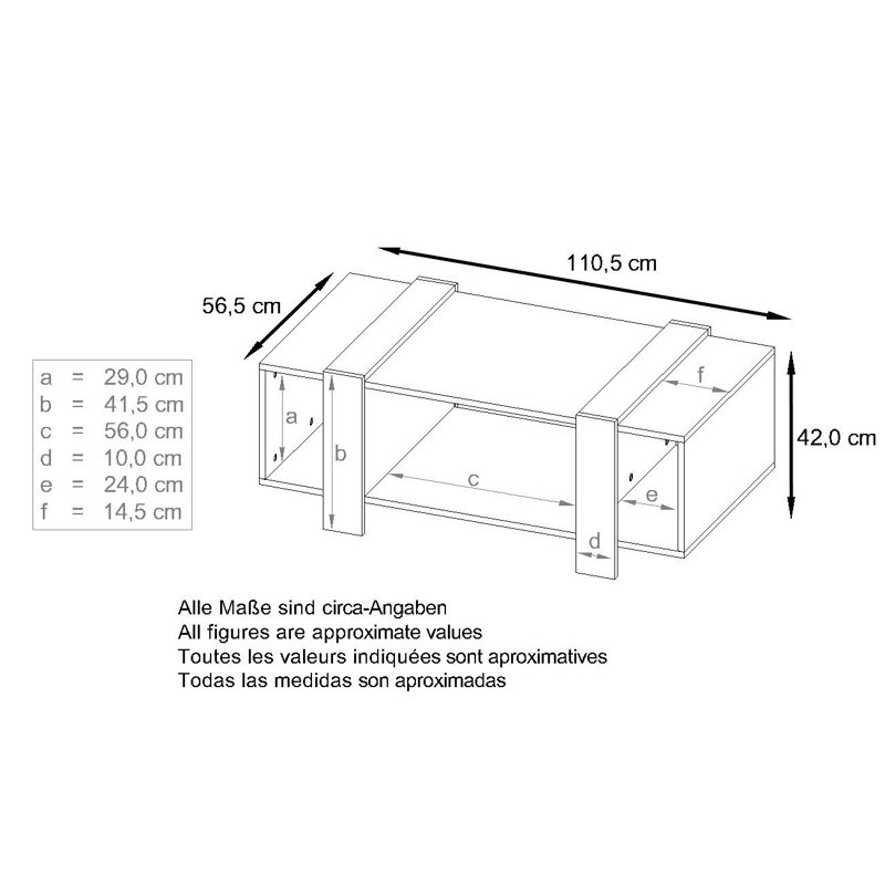 Bouirou Sled Coffee Table with Storage, White Matt/White High Gloss