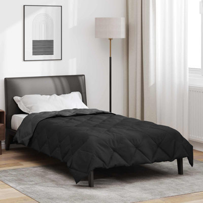  Full Year Duvet Black And Anthracite 220 X 140 Cm Microfiber