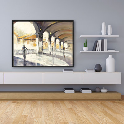 People In A Spacious Hall Print On Canvas