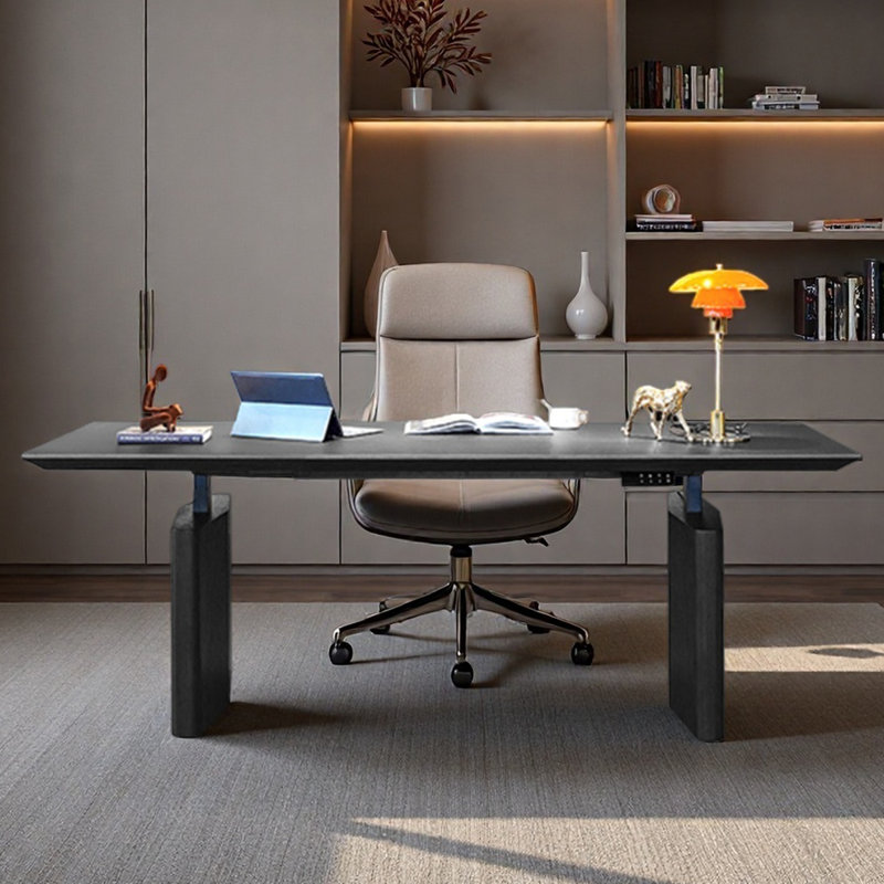 Bureau à hauteur réglable, bureau / bureau, simple, H 51,18 po x l 78,74 po x P 27,56 po, Noir