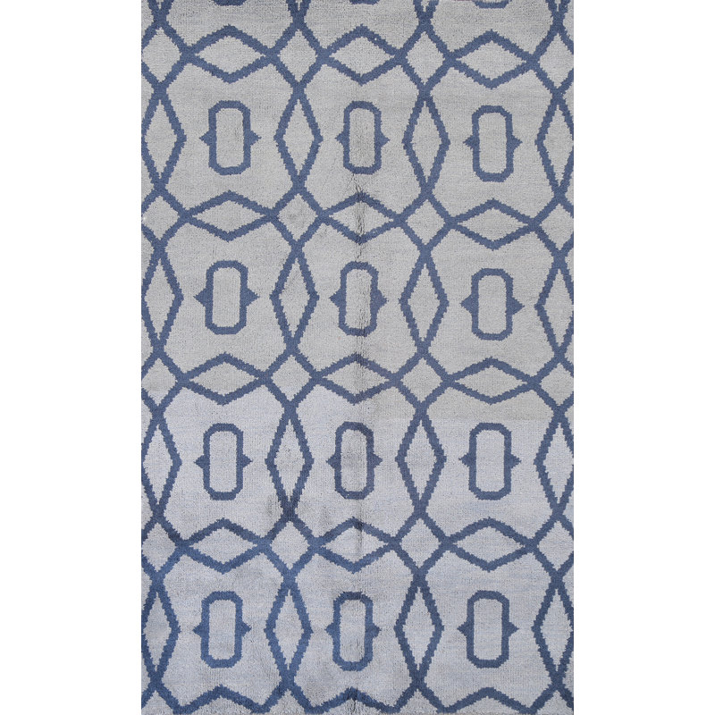 Tapis oriental géométrique marocain noué à la main 5 x 8