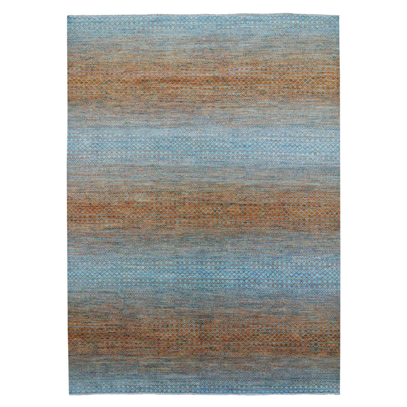 Tapis oriental 10 po x 1 po x 14 po en laine pure épaisse et moelleuse nouée à la main de la collection moderne clair-obscur 44D5572D608C432187DE8844DA6497B9