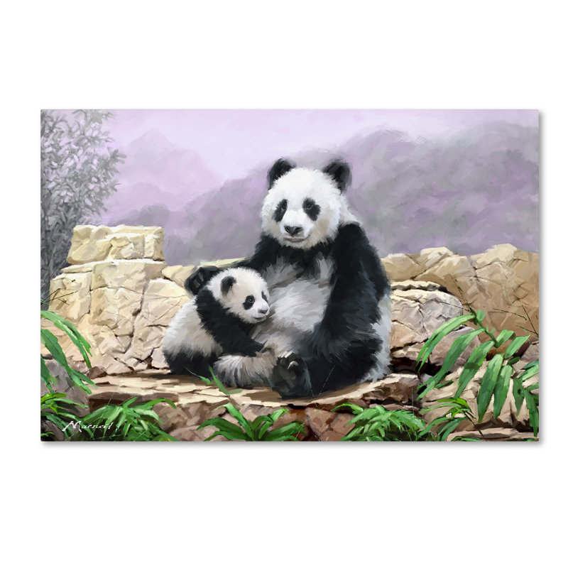 Armand 'Panda' Print on Canvas, 12" H x 19" W x 2" D