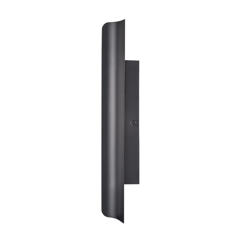 Krishawn Integrated LED Black Outdoor Wall Sconce, Clear, 16.14" H x 5.25" W x 3" D