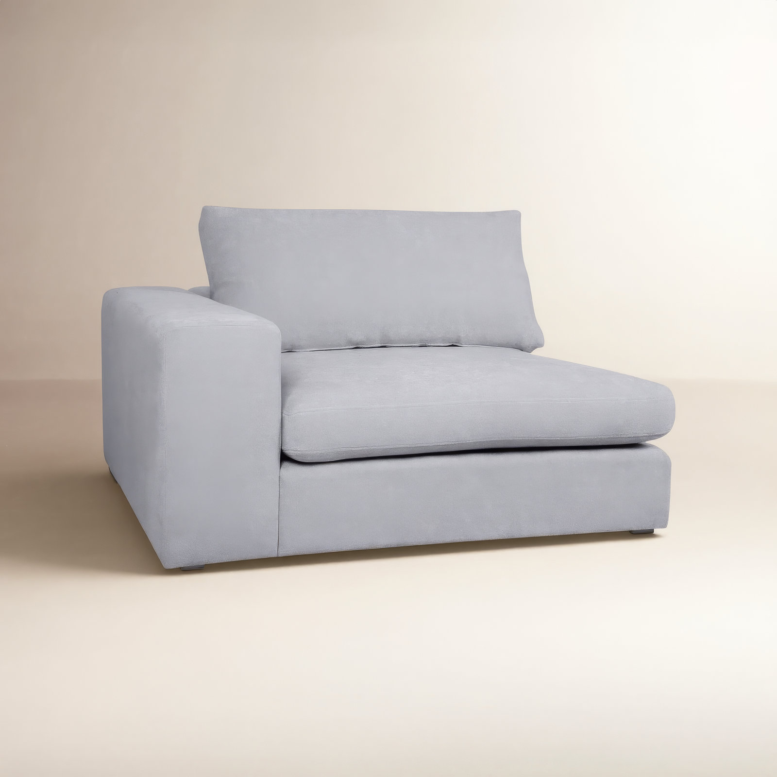 Ojai 50" Wide One Arm Chair, Gray Plainweave