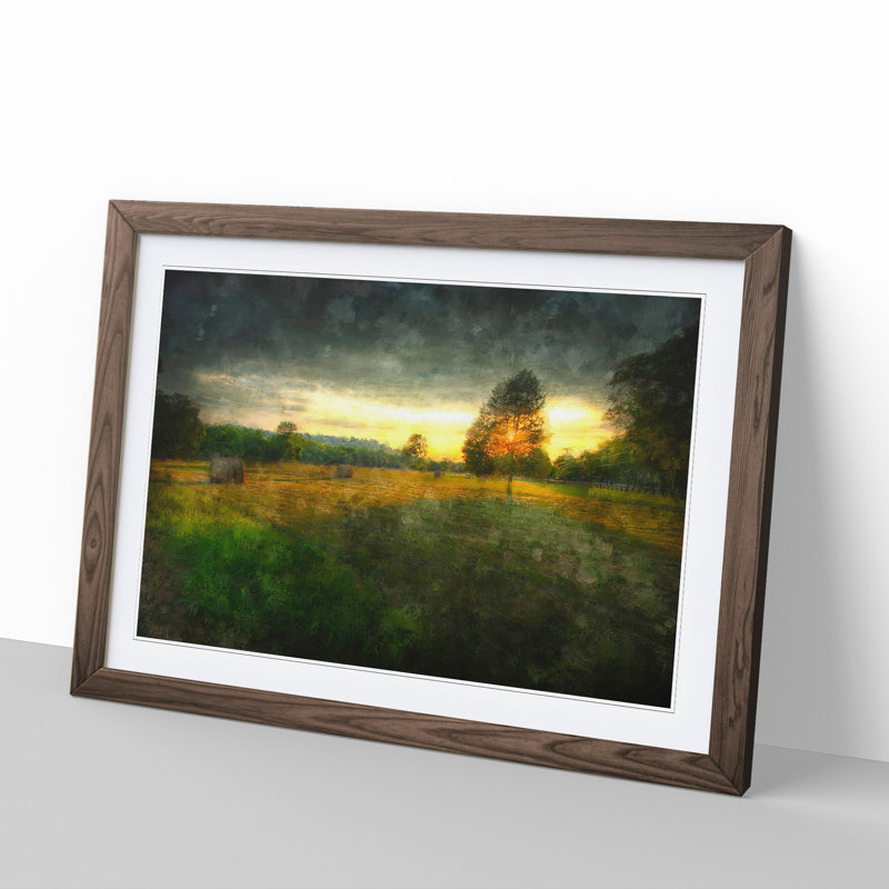 Countryside View - Picture Frame Graphic Art, Walnut Framed, 27cm H x 36cm W x 2cm D