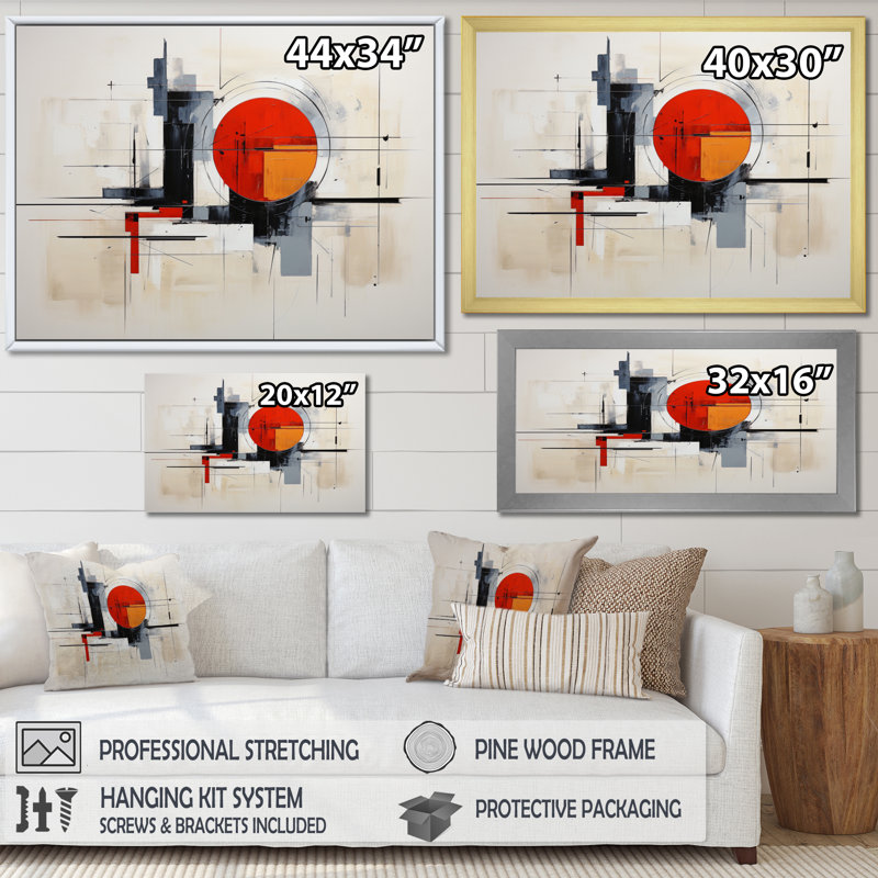 «Red Supreme», impression sur toile, H 24 po x l 32 po x P 1 po, Cadre flottant doré