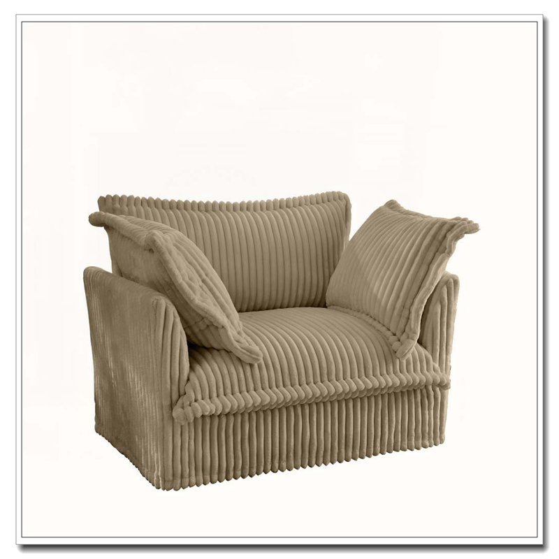 Fauteuil en velours côtelé, Brun