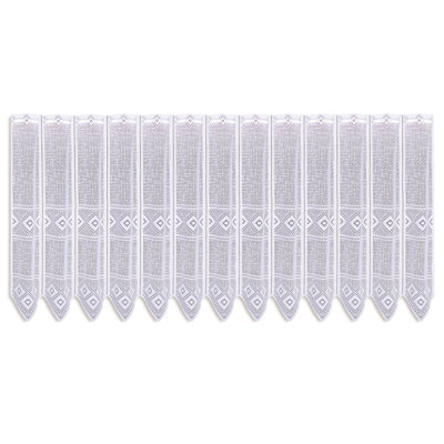 Atchison Plaid and Chevron / Zig Zag Pointed Cafe Curtain Kitchen Pelmet