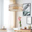 Lustre moderne en forme de tambour en cristal avec structure en métal (ampoule non incluse)
