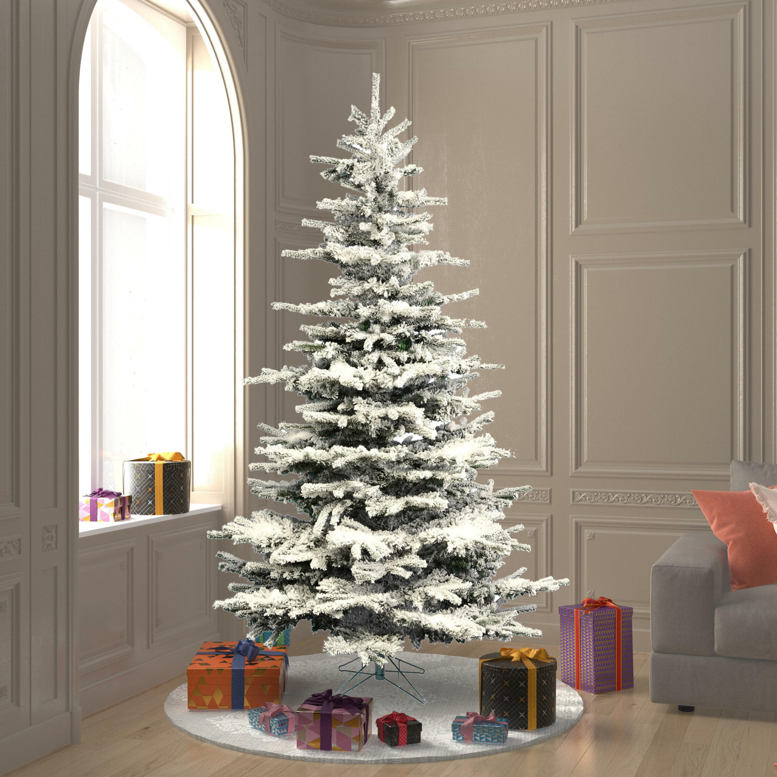 Frosted Fir Christmas Tree, 8.5' x 5.1'