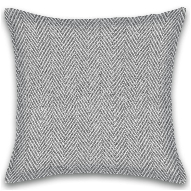 Herringbone Cotton Throw Pillow, Gray