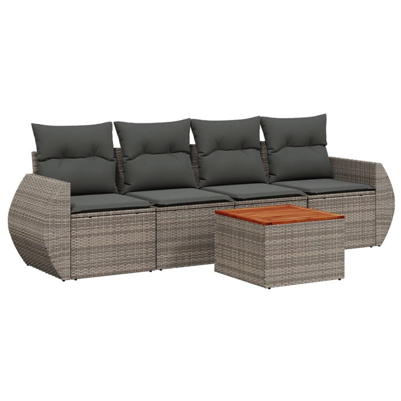Ensemble de canapé de jardin Vidaxl gris