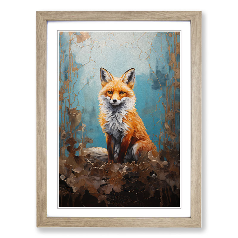 Single Picture Frame Print on Wood, Oak Framed, 34cm H x 25cm W
