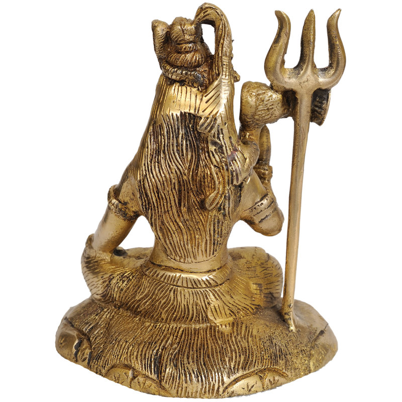 Statue de dieu Shiva en laiton fabriqué à la main 6 pouces