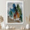 «Winter Pine Tree Forest At Goat Rock Beach», art mural sur toile, paysage vert encadré