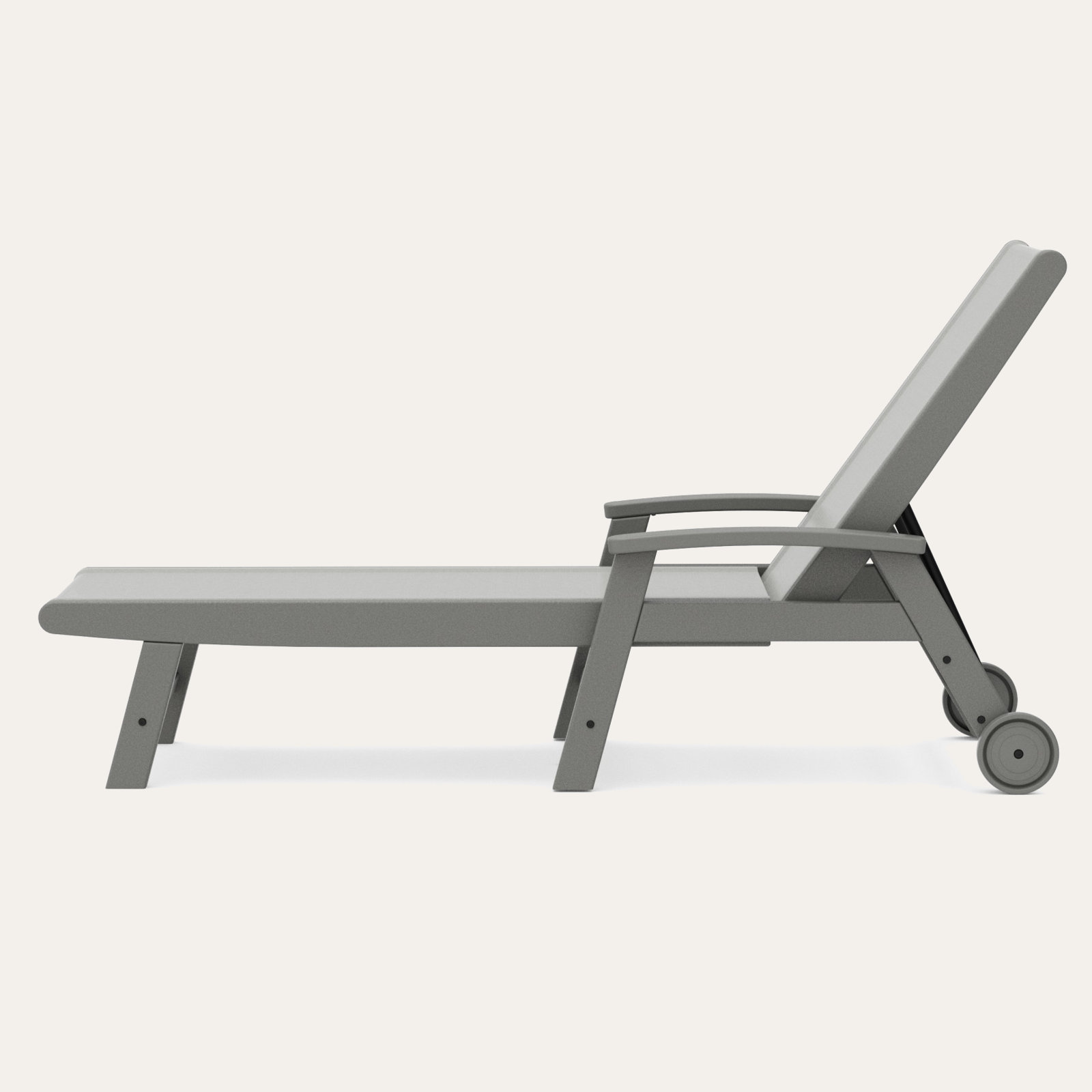 POLYWOOD Coastal Chaise with Wheels, Metallic, Slate Gray