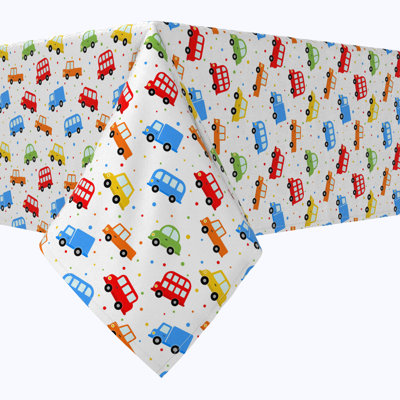 Rectangular Tablecloth, 100% Cotton, 52X120", Automobile Repeat