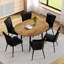 Ensemble de table de salle à manger extensible en bois avec chaises en polyuréthane noir pour des rassemblements flexibles