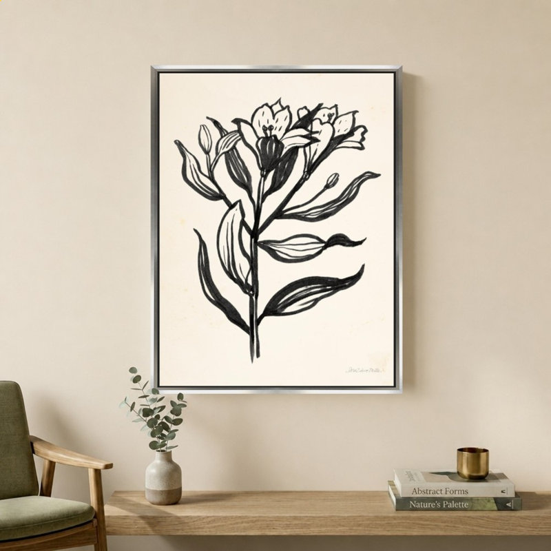 «Ink Flower I Cream» par Sara Zieve Miller - Impression sur toile