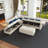 Ahren Velvet Reclining L-Shaped Sectional Reversible-1223230519