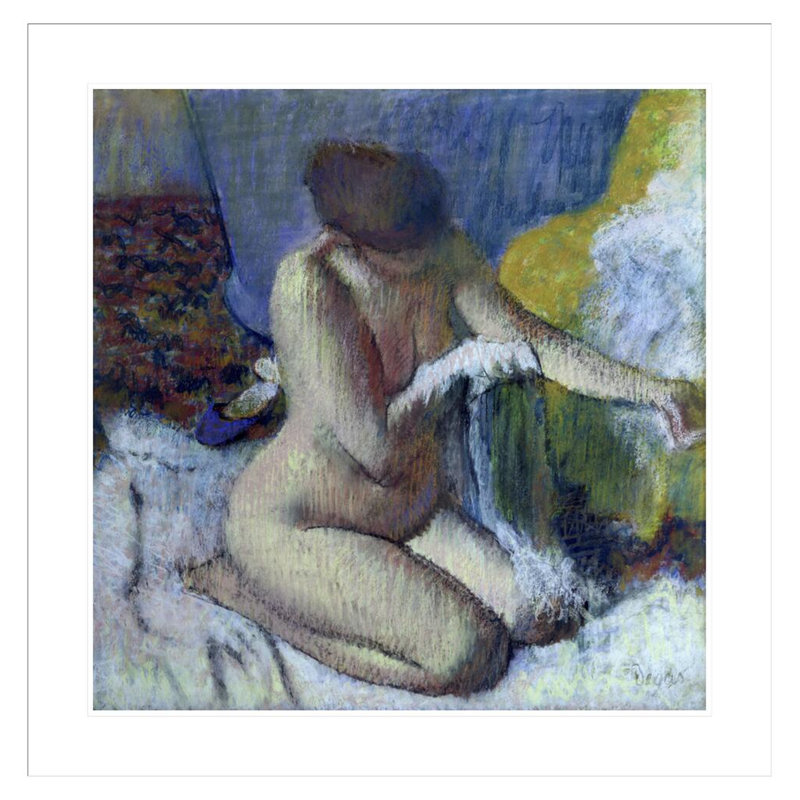 «After the Bath» par Edgar Degas, impression giclée sur cadre, H 33,87 po x l 33,5 po