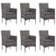  Ensemble de salle à manger en bois d'acacia massif gris, rotin PE standard durable