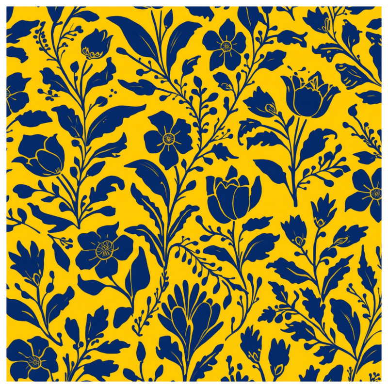 Housses de couette à motif floral jaune et bleu, King