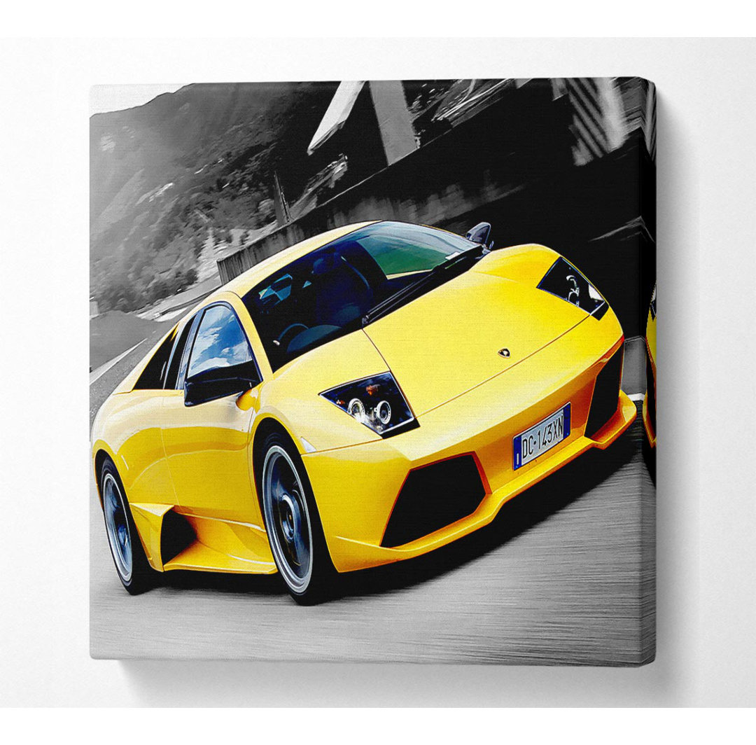 Lamborghini On The Move Gelb - Wrapped Canvas Kunstdrucke