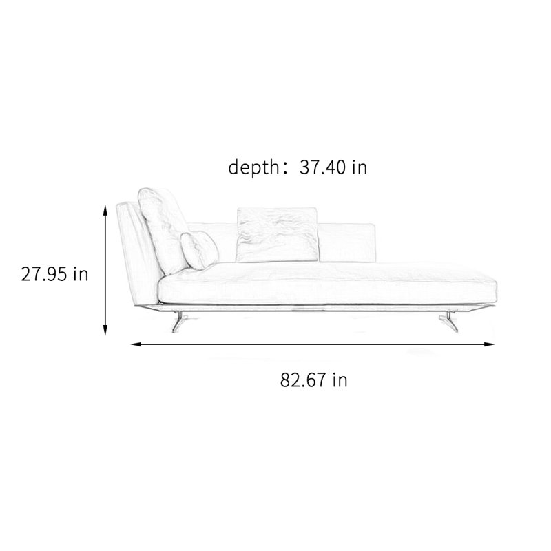 Chaise longue moderne, simple et confortable, Orienté à gauche (vu de face), Blanc