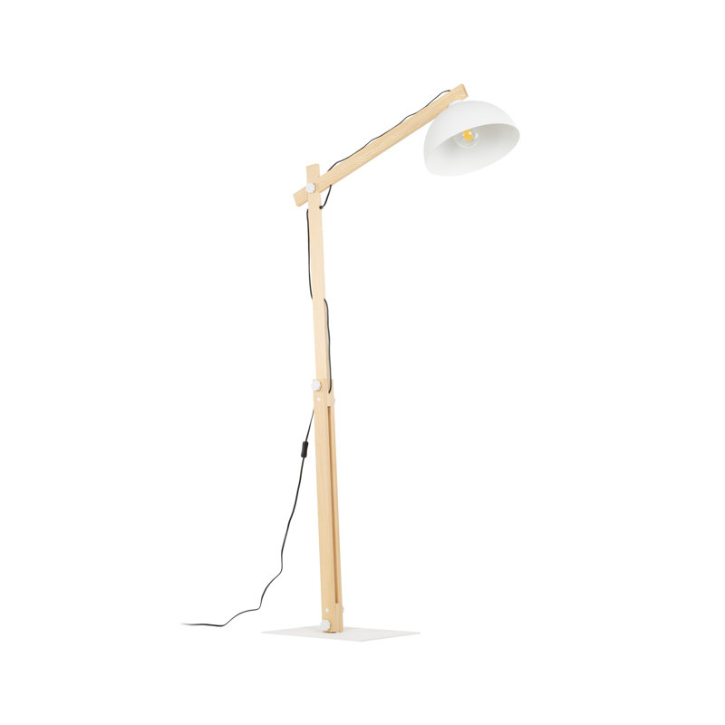 Lampe sur pied Ilene, Beige, Blanc
