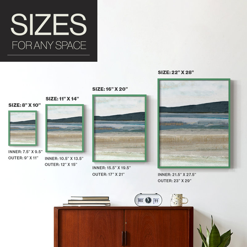 Impression encadrée Saltwater Bay III - bois massif, Vert, H 15 po x l 12 po
