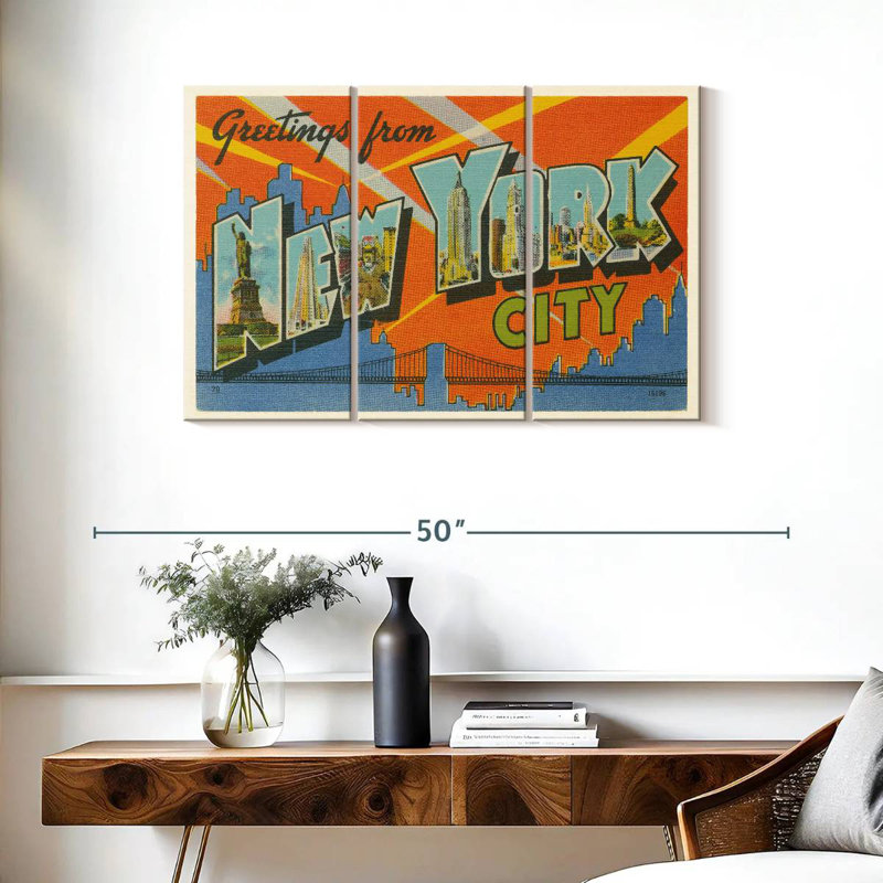 «Sirci Greetings From New York», H 24 po x l 38 po
