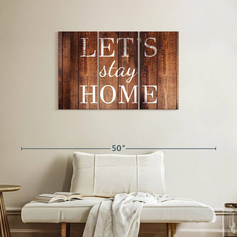 Let's Stay Home Typography I Wall Sign, 24" H x 38" W