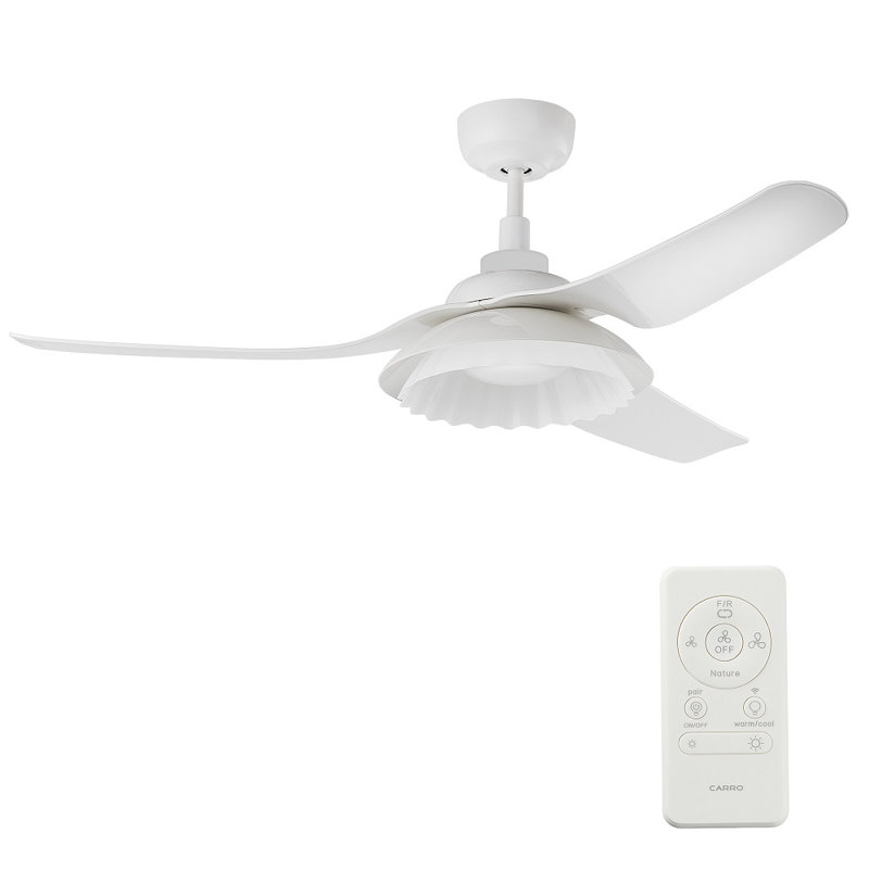 Ventilateur de plafond standard à DEL à 3 pales de 52 po avec télécommande et éclairage inclus.