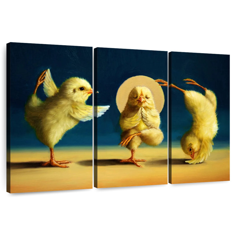 Ketti Yoga Chicks Three, 14" H x 23" W