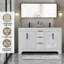 Ensemble de meuble-lavabo à double cuve 60 "avec comptoir en résine Skeen, robinet, assemblage requis-1169763534