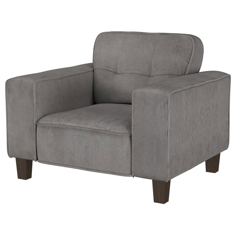 Fauteuil d'appoint capitonné Dana, Gris