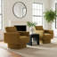 Fauteuil d'appoint pivotant tonneau jaune-1340019442