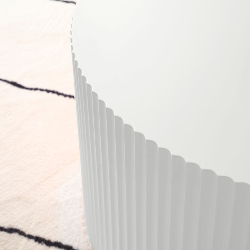Nesting table set of 2 Round and Half Moon Shapes,No Need Assembly, White