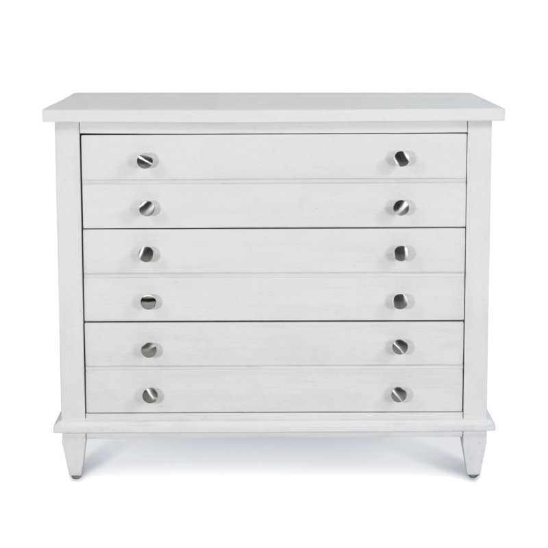 Point Breeze - 3 Drawer Bachelor's Chest - Fresh White with Soft Grey Glaze Finish