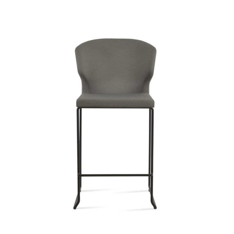 Tabouret de bar et de comptoir empilable Amed, Noir, noir, noir, noir, gris