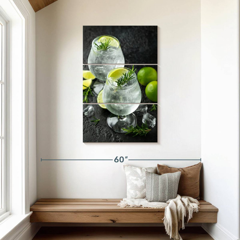 Yarlin gin et cocktails toniques, H 45 po x l 28 po