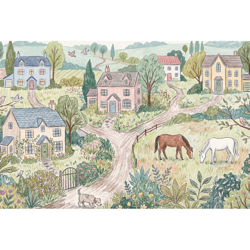 Papier peint texturé papier pastel campagne, 160 po x 108 po, Peler et coller