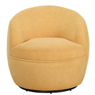 Chaise pivotante jaune 360 avec tissu, conception moderne pour la maison